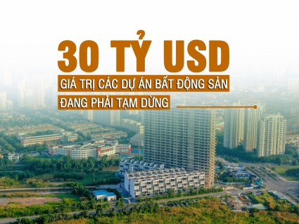 “Khoảng 30 tỷ USD giá trị các dự án bất động sản đang phải tạm dừng”