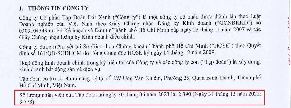 Đất Xanh (DXG) cắt giảm gần 1.400 nhân sự trong 6 tháng đầu năm 2023