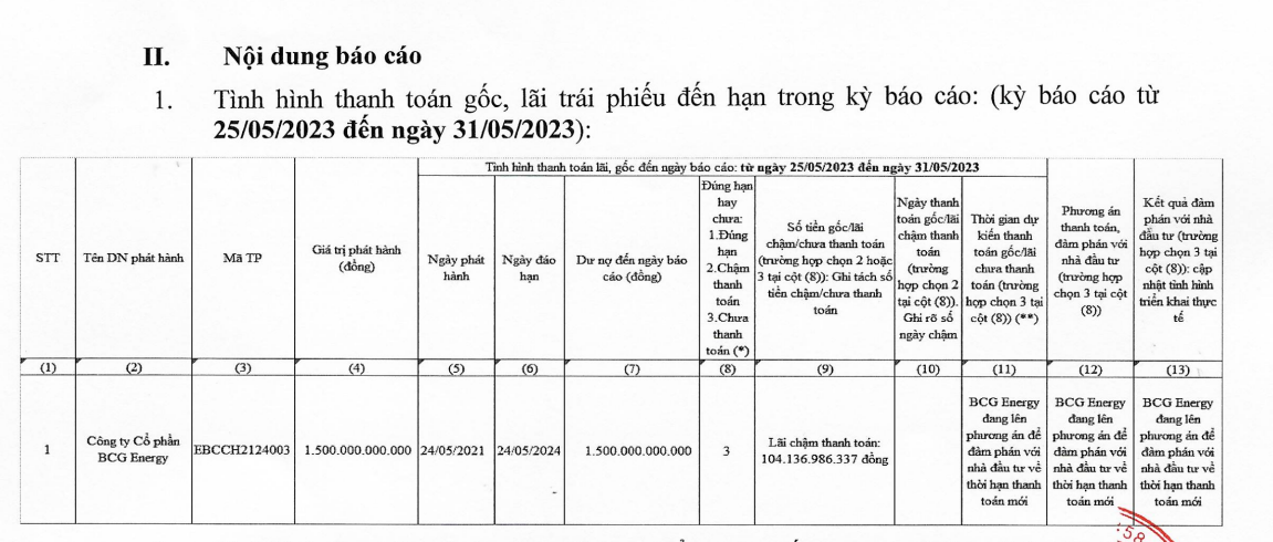 Một thành viên của Tập đoàn Bamboo Capital chậm thanh toán 104 tỷ đồng lãi trái phiếu