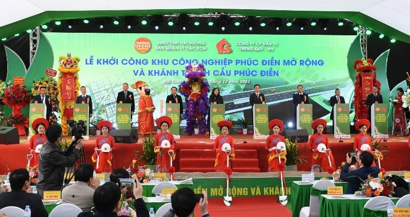 Khởi công KCN Phúc Điền mở rộng và khánh thành cầu Phúc Điền