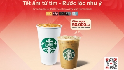 Techcombank và Starbucks Vietnam đem "Tết ấm từ tim – Rước lộc như ý” tới khách hàng