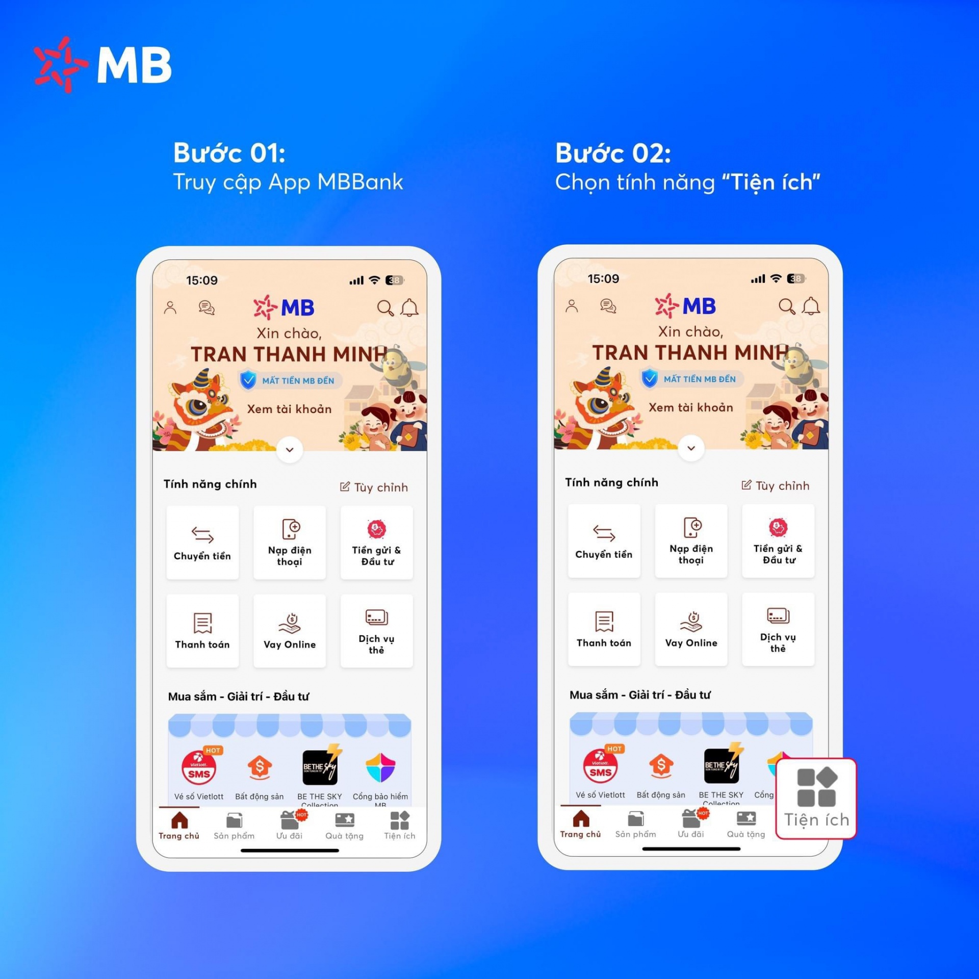 App MBBank: Xác thực khuôn mặt, an tâm chuyển tiền