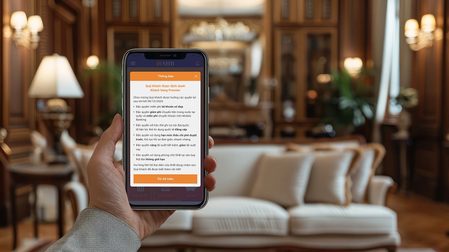 SHB Mobile cập nhật tính năng dành riêng cho khách hàng cao cấp
