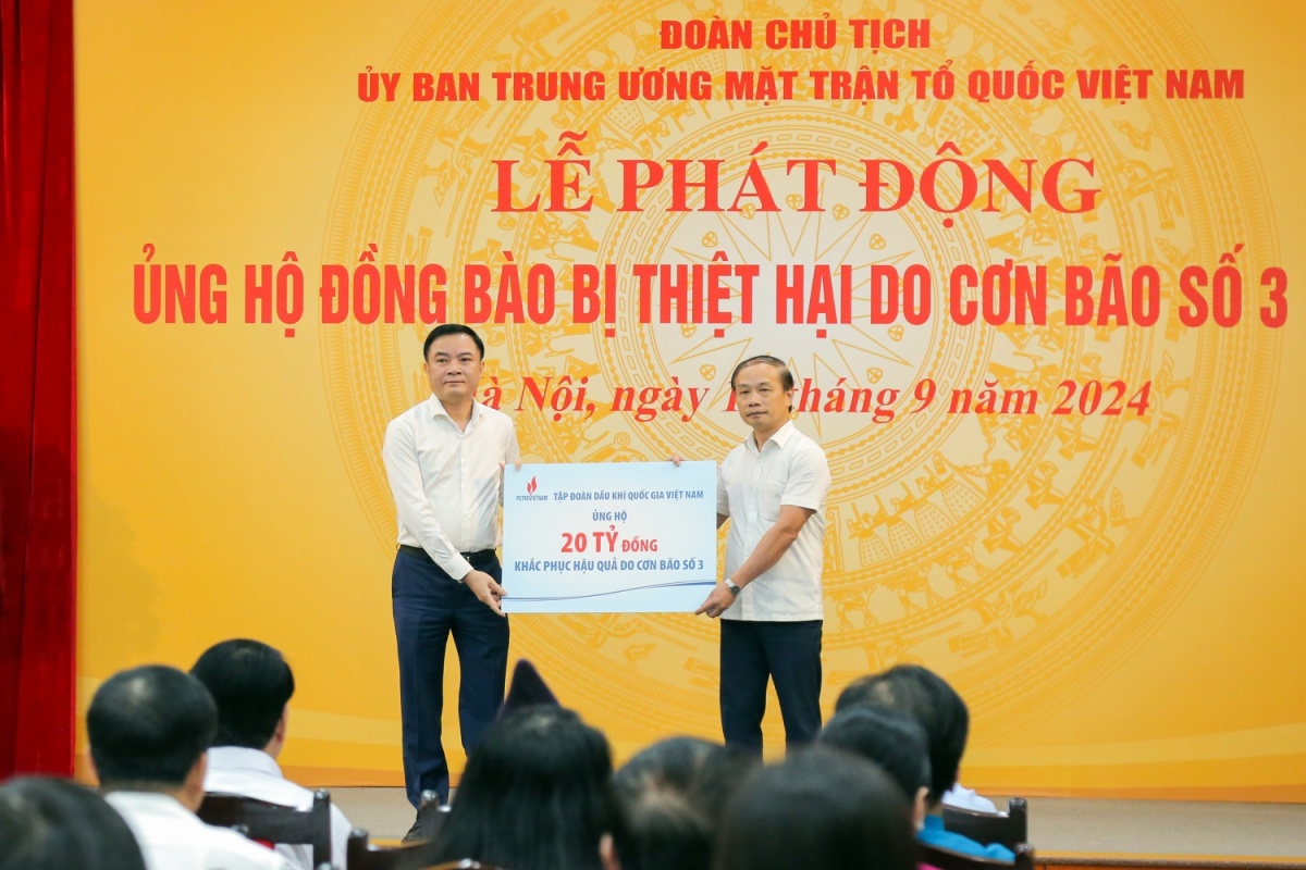 Petrovietnam và các đơn vị thành viên chung tay ủng hộ đồng bào bị ảnh hưởng bởi bão số 3