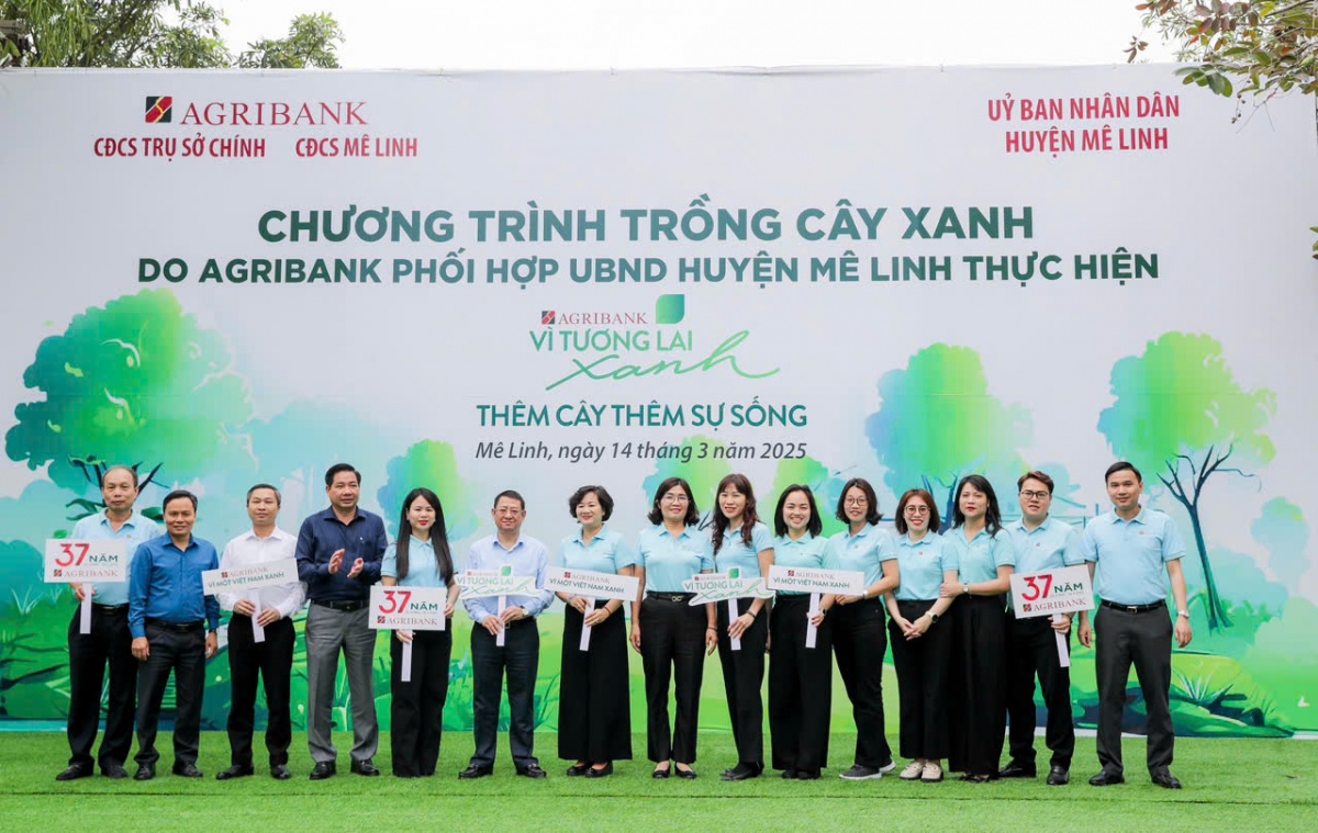 “Agribank - Thêm cây, thêm sự sống”, lan tỏa hành trình “Vì tương lai xanh” tại Mê Linh