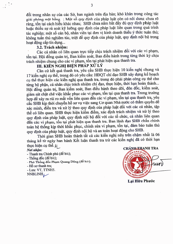 Thanh tra Ngân hàng Nhà nước chỉ ra hàng loạt vi phạm trong hoạt động tín dụng và giám sát nội bộ SHB