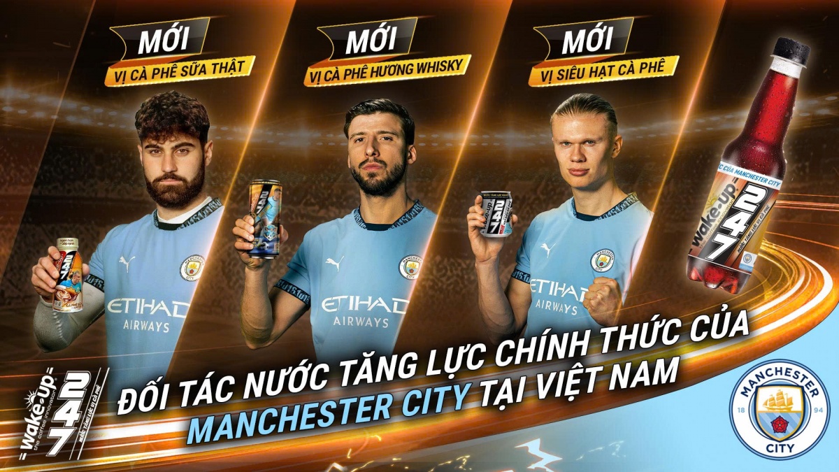 Sản phẩm mới của Masan Consumer, Wake - Up 247 kết hợp cùng Man City.jpeg