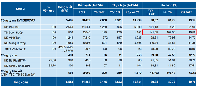 Doanh thu nửa đầu năm 2022 của EVNGENCO 3 ước ho&agrave;n th&agrave;nh hơn 50% kế hoạch  ảnh 2